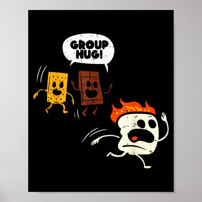 Camng Group Hug Smores Funny Marshmallow Men Women Poster (Framsidan)