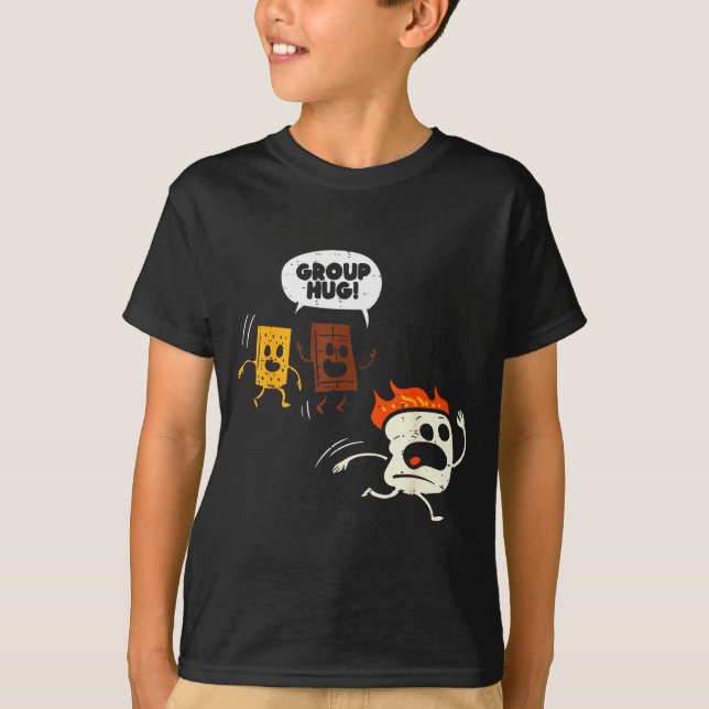 Camng Group Hug Smores Funny Marshmallow Men Women T Shirt (Framsida)