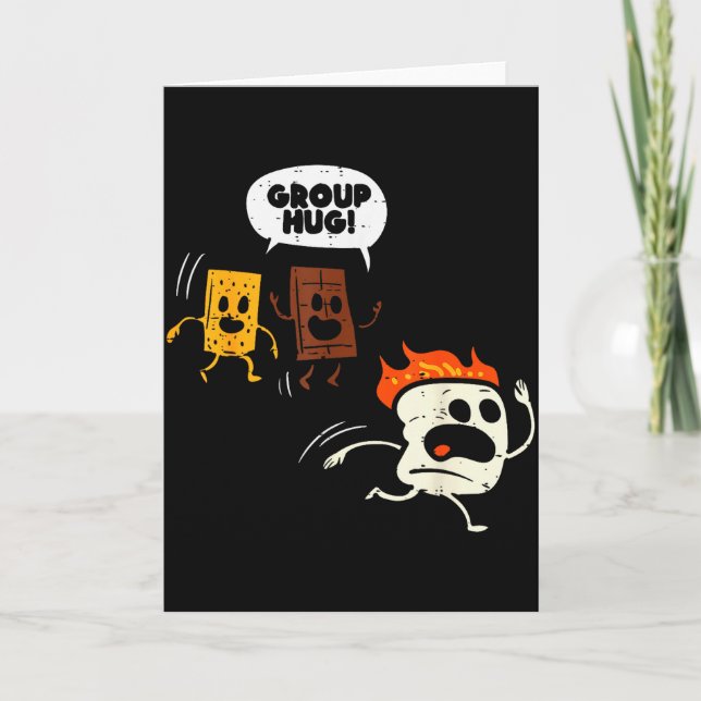 Camng Grupp Hug Smores Rolig Marshmallow Män Kvinn Kort (Framsida)