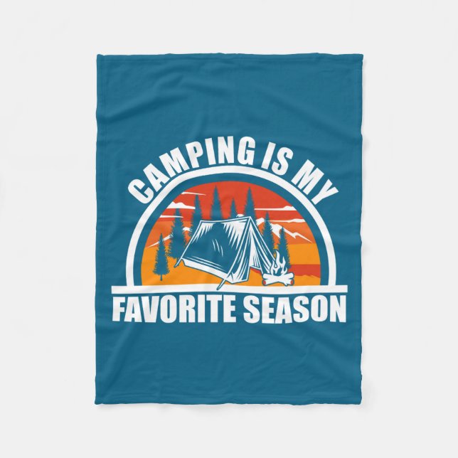 Camng Is My Favorite Season Funny Camper Slogan  Fleecefilt (Framsidan)