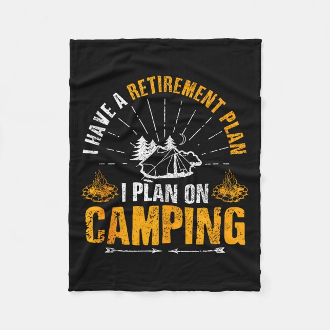 Camng Retirement Gift Funny Quote Outdoor Retired  Fleecefilt (Framsidan)