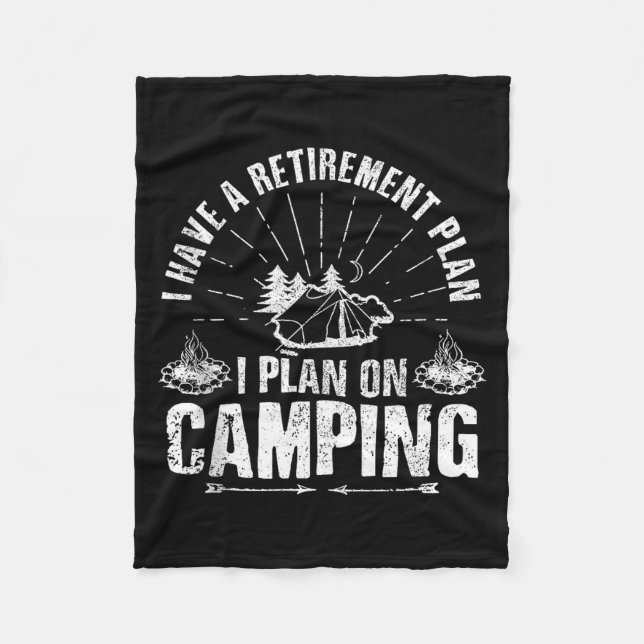Camng Retirement Gift Funny Quote Outdoor Retired  Fleecefilt (Framsidan)