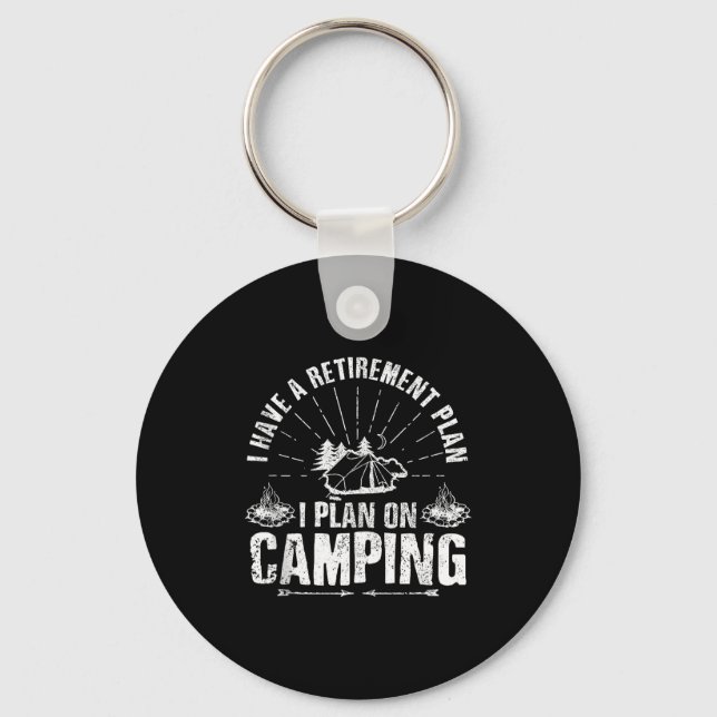 Camng Retirement Gift Funny Quote Outdoor Retired  Nyckelring (Framsida)