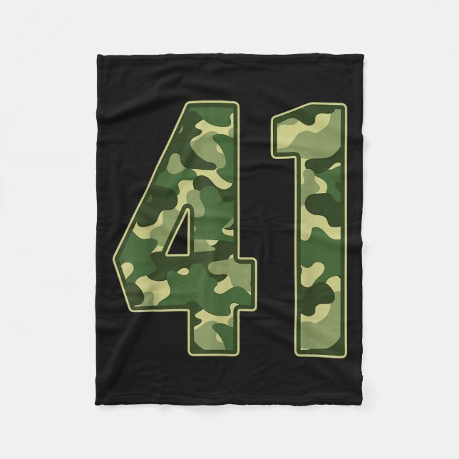 Camo #41 Jersey Number 41 Uniform Fan Favorite Pla Fleecefilt (Framsidan)