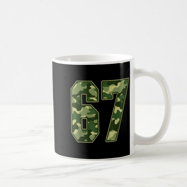 Camo #67 Jersey Number 67 Uniform Fan Favorite Pla Kaffemugg (Höger)