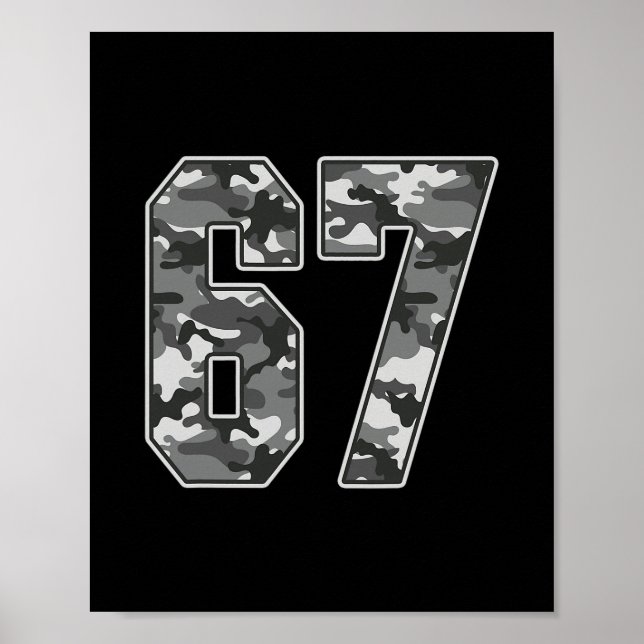 Camo #67 Jersey Number 67 Uniform Fan Favorite Pla Poster (Framsidan)