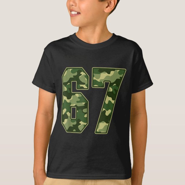 Camo #67 Jersey Number 67 Uniform Fan Favorite Pla T Shirt (Framsida)