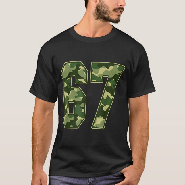Camo #67 Jersey Number 67 Uniform Fan Favorite Pla T Shirt (Framsida)