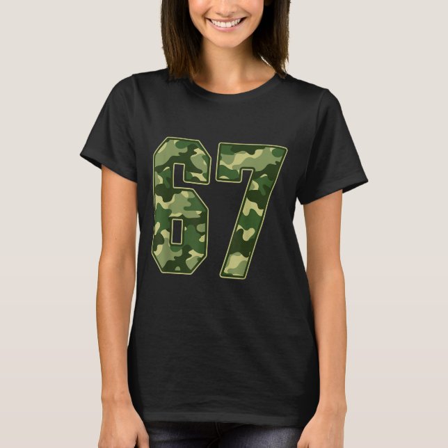 Camo #67 Jersey Number 67 Uniform Fan Favorite Pla T Shirt (Framsida)