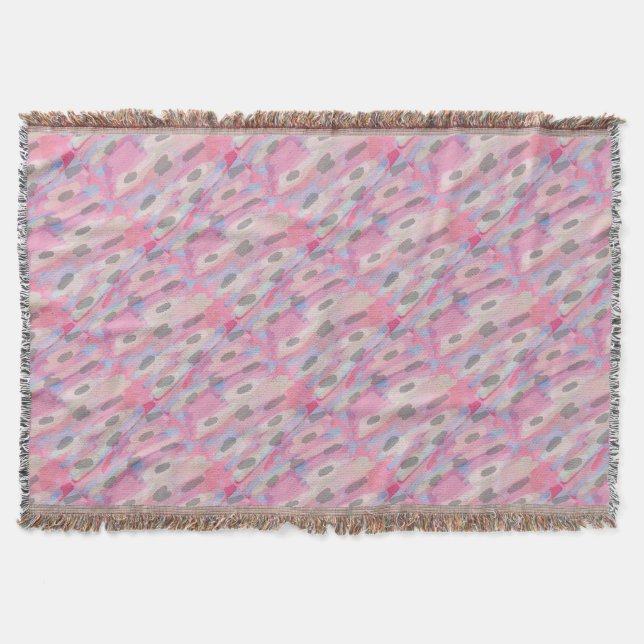 Camo Abstrakt Rosa Mönster Filt (Framsidan)
