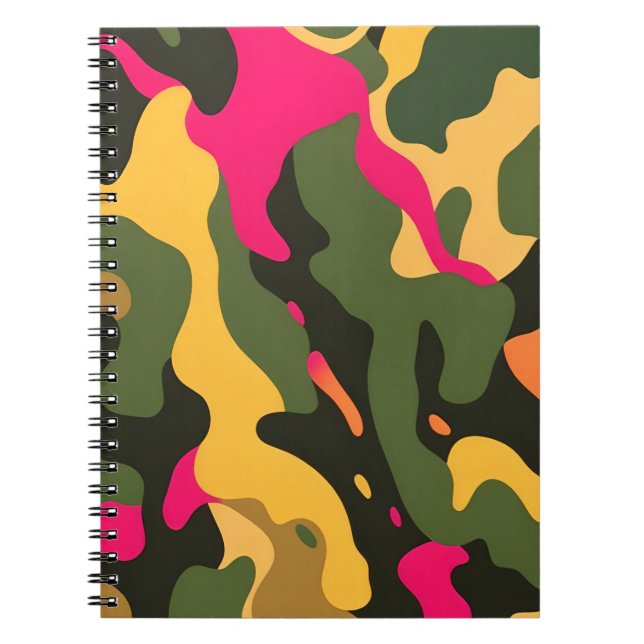 Camo Abstrakt Spiral bärbar dator Anteckningsbok (Framsidan)