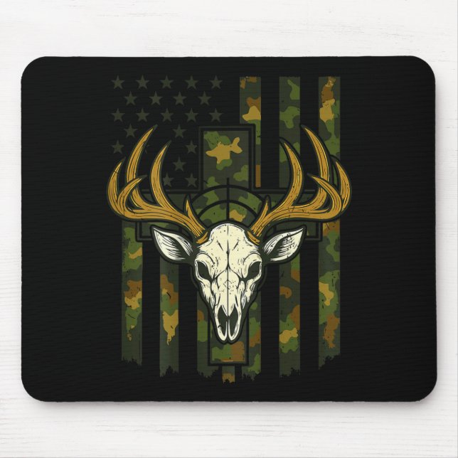 Camo American Flag Elk Skull Deer Hunting Youth Bo Musmatta (Framsidan)