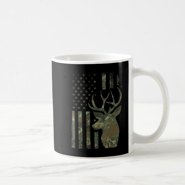 Camo American Flagga Buck Hunting Gift for Elk Hjo Kaffemugg (Höger)