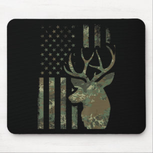 Camo American Flagga Buck Hunting Gift for Elk Hjo Musmatta