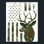 Camo American Flagga Buck Hunting Gift for Elk Hjo Poster<br><div class="desc">Camo American Flagga Buck Hunting Gift for Elk Hjort Hunter Manar .</div>