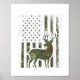 Camo American Flagga Buck Hunting Gift Hjort Hunte Poster (Framsidan)