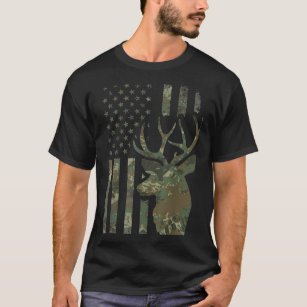 Camo American Flagga Buck Hunting Hjort Hunter C T Shirt