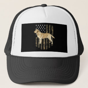 Camo American Flagga Gult Labrador Retriever Keps