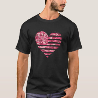 Camo American Flagga Heart Camouflage taktical Ros T Shirt