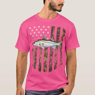 Camo American Flagga Snook Fishing 4:e juli T Shirt
