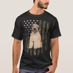 Camo American Flagga Soft Jackat Wheaten Terrier 4 T Shirt