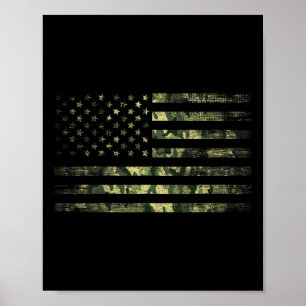 Camo American Flagga Usa Boys Manar Women Girls Ki Poster