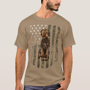Camo American Flagga Wirehsted Pointing Griffon 4: T Shirt