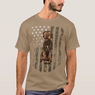 Camo American Flagga Wirehsted Pointing Griffon 4: T Shirt