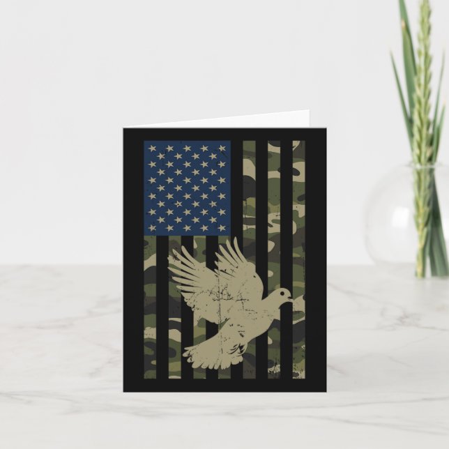 Camo American USA flagga Camouflage Dove Hunting H Kort (Framsida)