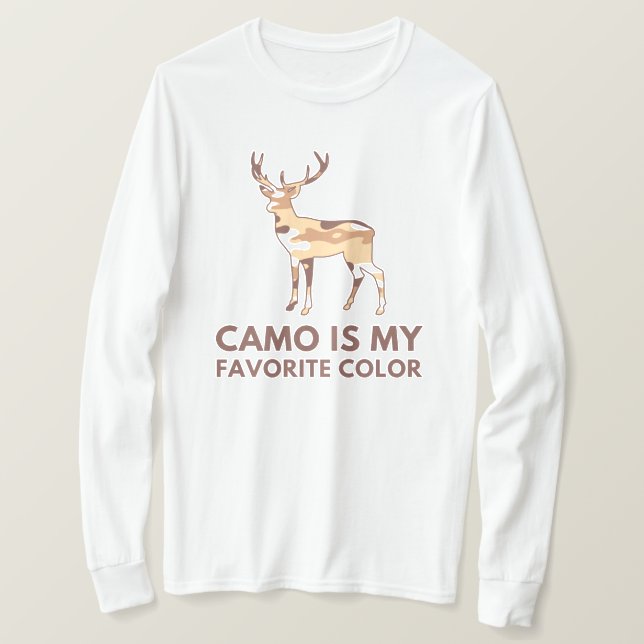 Camo är min favorit Färg | Hjort Hunting T Shirt (Design framsida)