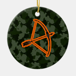 Camo bågskytte julgransprydnad keramik