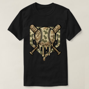 Camo Baseball Drip Shirt for Boys & Players T
