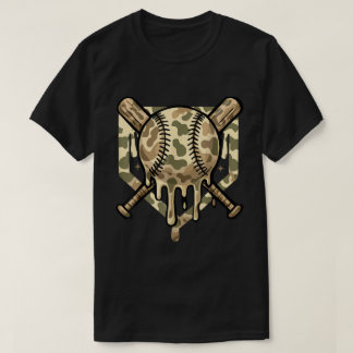 Camo Baseball Drip Shirt for Boys & Players T Shirt