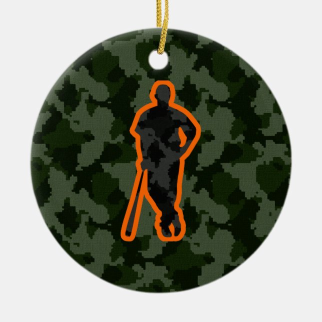 Camo baseball julgransprydnad keramik (Framsidan)