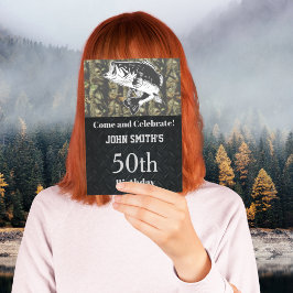 Camo Bass Fishing Födelsedagsfest Manar Inbjudningar