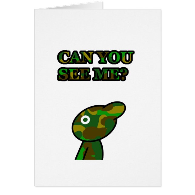 Camo blått hälsningskort (Framsidan)