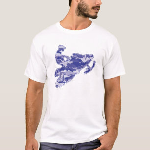Camo Blue Sled på svart kopia Tee Shirt