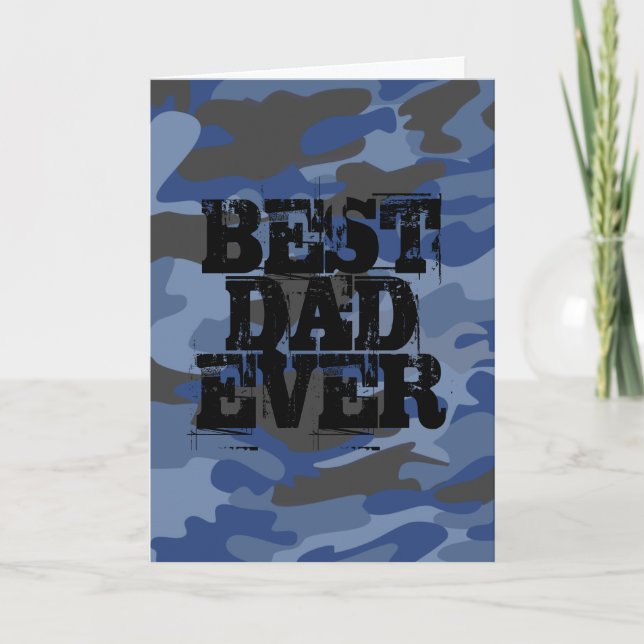 Camo Bold Best Pappa någonsin Kort (Framsida)