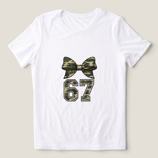 Camo Bow Coquette Camouflage Hunting Outfit 67  T Shirt (Design Framsida)
