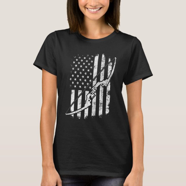 Camo Bowhunting Archery Archer Bowman T Shirt (Framsida)