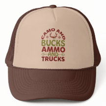 Camo Bucks Ammo Lastbilar, rolig jakt på Hat