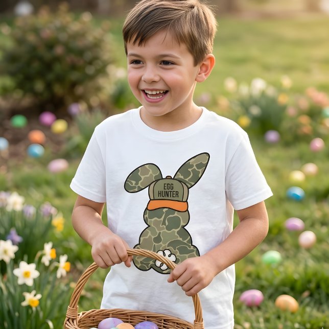 Camo Bunny Egg Hunter Funny Easter Boys Gift Idea T Shirt (Skapare uppladdad)