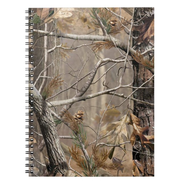 Camo Camouflage Hunting Real Träd Hunter Note Bok Anteckningsbok (Framsidan)