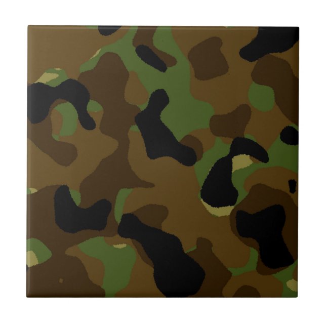 Camo Camouflage Mönster, militärarmén Grönt Kakelplatta (Framsidan)