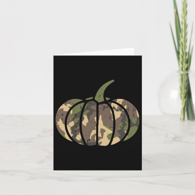 Camo Camouflage Pumpkin Halloween Costume Manar Wo Kort (Framsida)