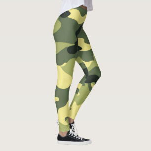 Camo Camping Hunting Grönt Camouflage Leggings