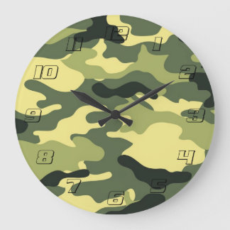 Camo Camping Hunting Grönt Camouflage Stor Klocka