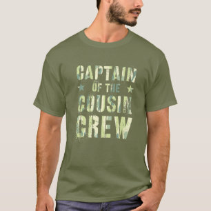 Camo CAPTAIN OF THE COUSIN CREW Funny Grandma Gran T Shirt