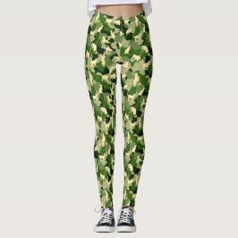 Camo Cats, Grönt Leggings