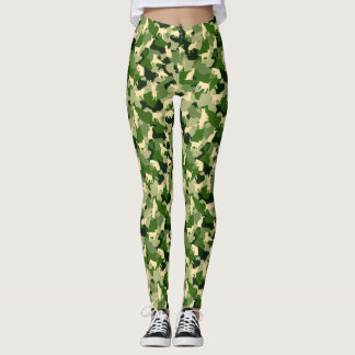 Camo Cats, Grönt Leggings